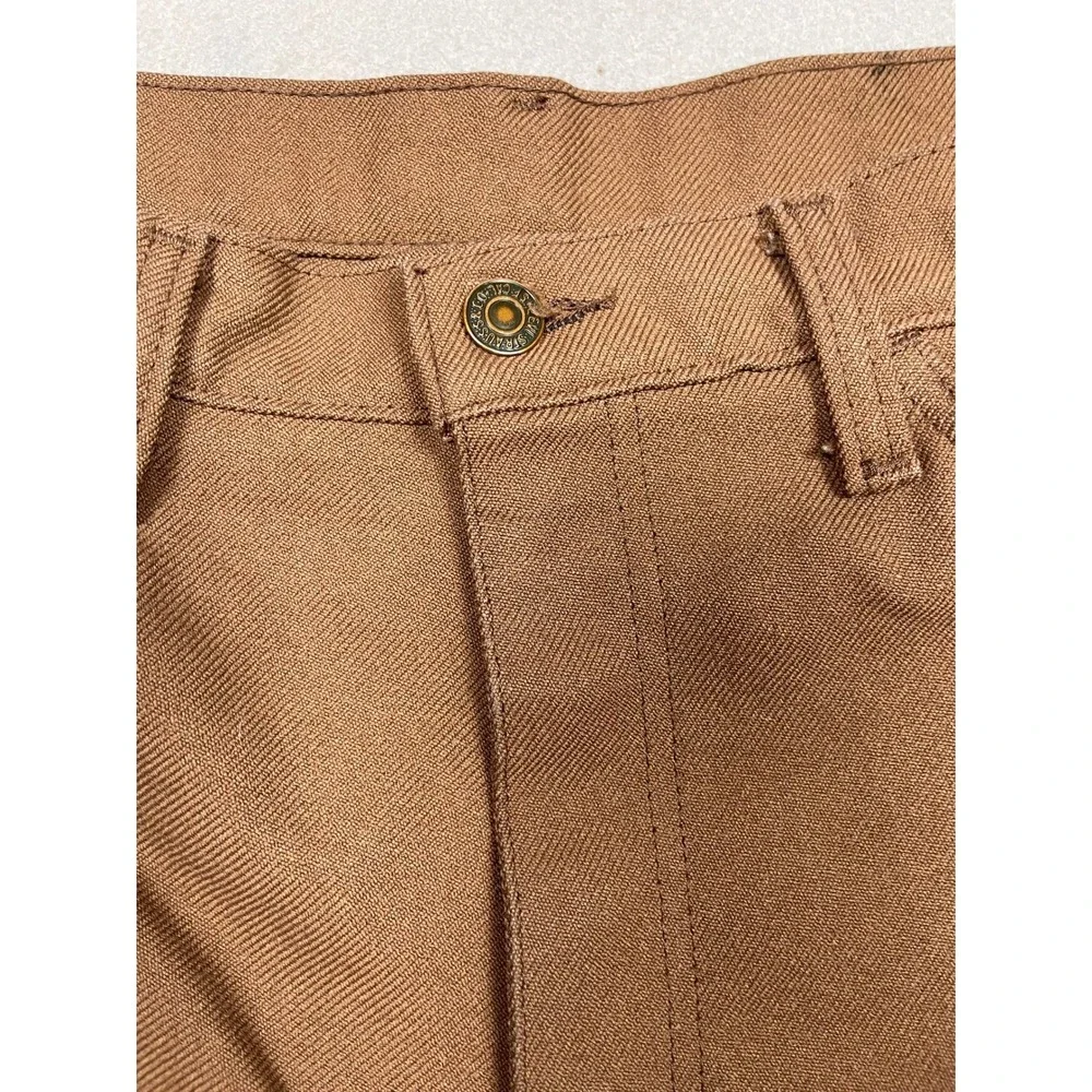Vintage Levis Panatela Action Slacks Brown 36x34 Mens 70s Polyester USA Made